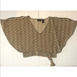 New York & Company Womens Patterned Blouse Top